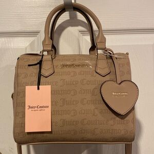 🆕 BNWT JUICY COUTURE Bestsellers Fame Satchel in Gothic Dots Cafe